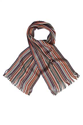 Mens SockShop Multicoloured Stripe Scarf In 2 Colours Orange