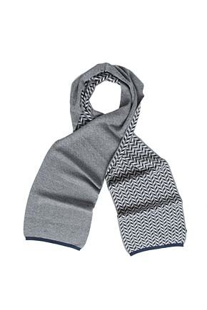 Mens John Smedley Zetland 100% Merino Wool Jacquard Scarf In 3 Colours Midnight - Fern