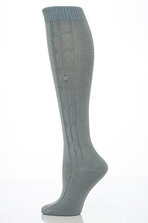 Ladies 1 Pair Burlington Cable Design Knee High 25% OFF Wine