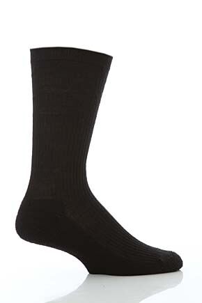 Mens 1 Pair HJ Hall Extra Wide Wool Softop Socks In 4 Colours Oatmeal 6-11