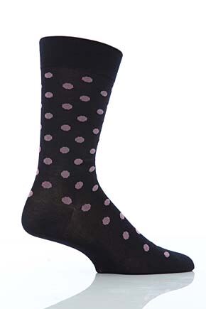 Mens 1 Pair Peter Jones Cotton Stanmore Spotty Socks In Navy Navy 7-10