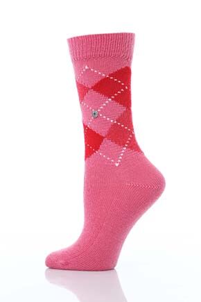 Ladies 1 Pair Burlington Whitby Extra Soft Argyle Sock In 21 Colours Chocolate