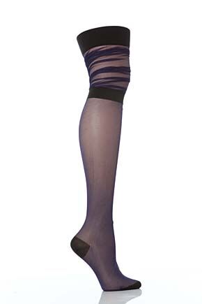 Ladies 1 Pair Falke Glow Over the Knee Socks 33% OFF Black 35-38