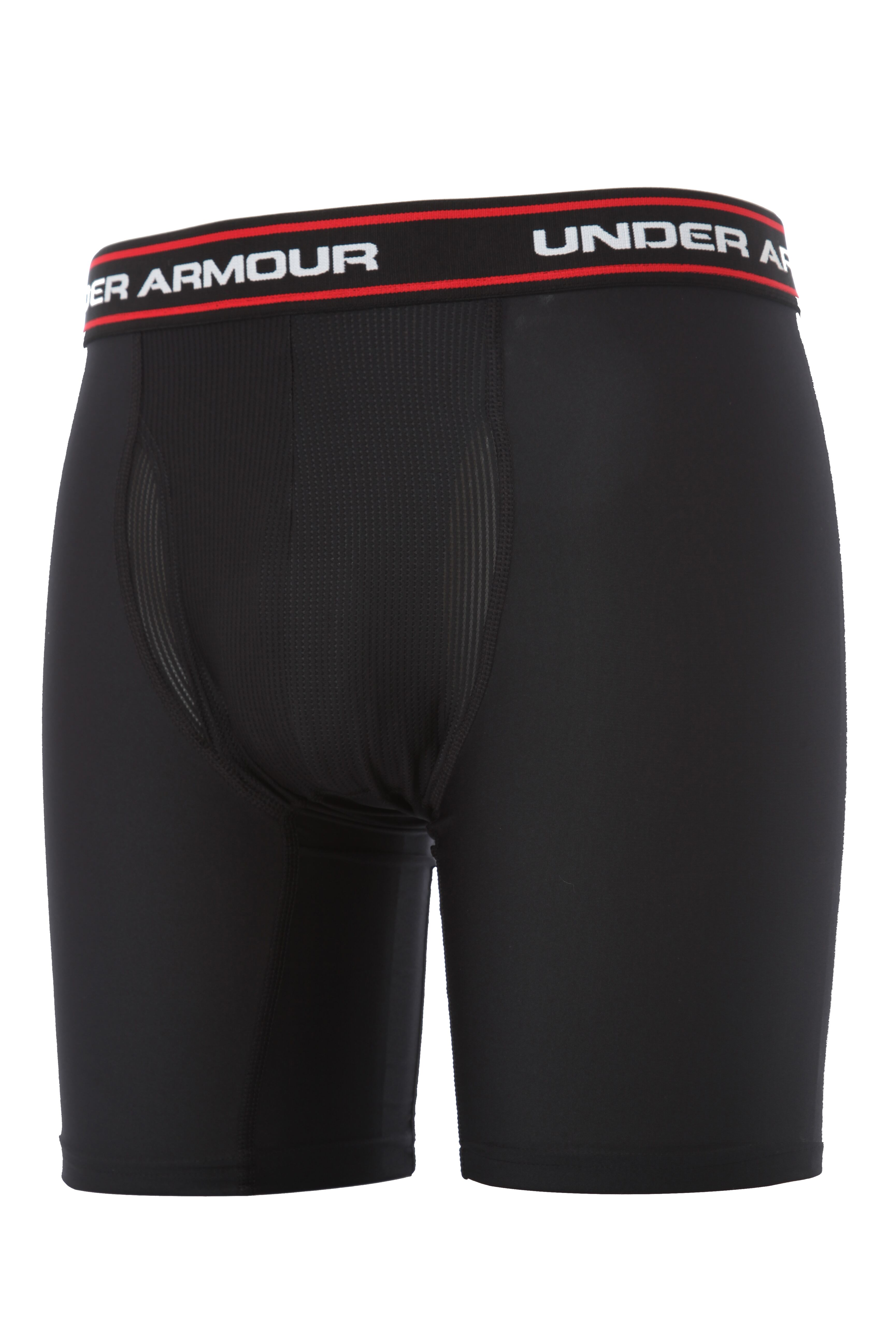 Mens 1 Pair Under Armour O Series Long BoxerJock 9-Inch Inseam Boxers In 2 Colours Black XL