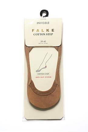 Ladies 1 Pair Falke Cotton Step Invisible Shoe Liners In 3 Colours Crystal I