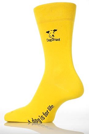 Ladies and Mens 1 Pair Dogs Trust Sock Show Your Love For Dogs 25percent Goes to Dogs Trust Yellow