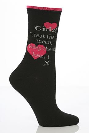 Ladies 1 Pair Jonathan Aston Treat Them Mean &hellip;. Socks 50% OFF Black