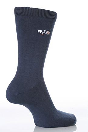Mens 2 Pair FiveG Plain Trouser Socks made with Fairtrade Cotton in 6 Colours Sand
