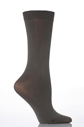 Ladies 2 Pair Elle 40 Denier Velvet Soft Opaque Knee Highs With 3D Lycra In 4 Colours Black 48 Ladies