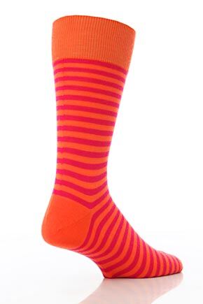 Mens 1 Pair Richard James Two Colour Stripe Socks In 6 Colours Bright Turquoise M