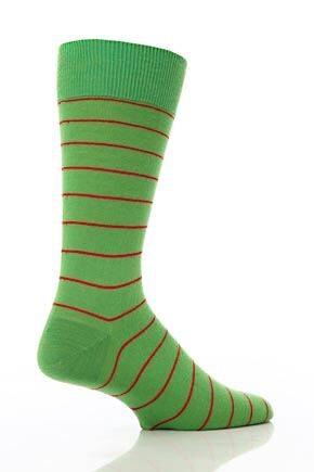Mens 1 Pair Richard James Fine Stripe Socks In 6 Colours Hot Pink L
