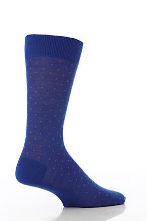 Mens 1 Pair Richard James Spaced Dot Socks In 3 Colours Royal L