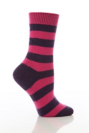 Ladies 1 Pair Pantherella 85% Cashmere Striped Anklet In 6 Colours Turquoise