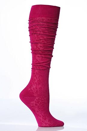 Ladies 1 Pair Falke Filet Roses Knee High 50% OFF Grey