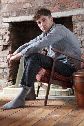Mens 1 Pair Pringle of Scotland 100% Cashmere Fine Rib Socks In 4 Colours