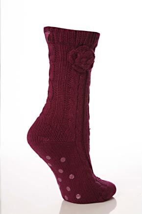 Ladies 1 Pair Elle Cable Knit Bootie Sock 25% OFF
