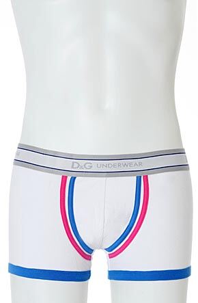 Mens 1 Pair D&G Underwear Twister Boxer 50% OFF White-Orange Small