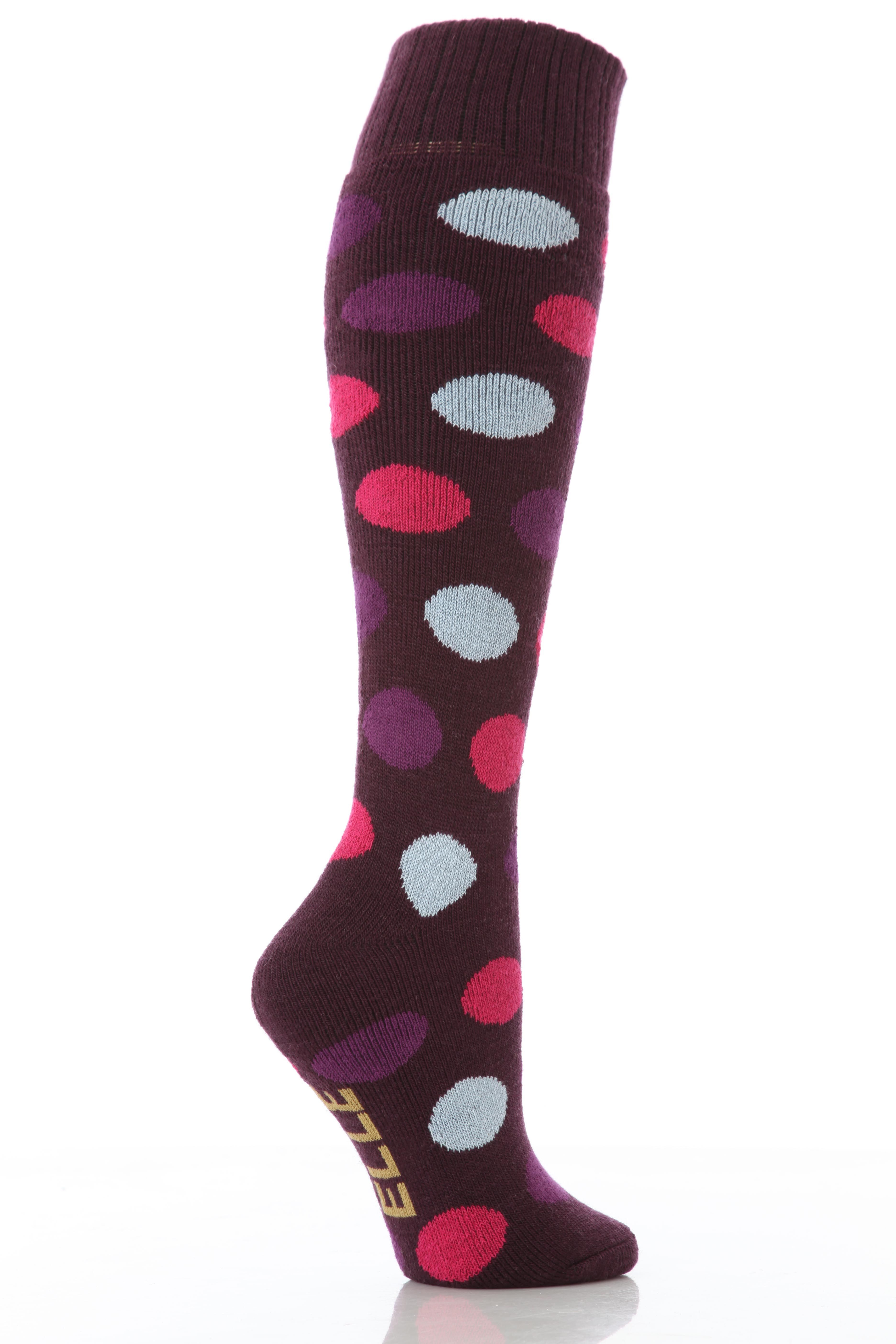 Ladies 1 Pair Elle Spotty Winter Activity & Ski Sock In 3 Colours