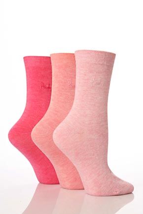 Ladies 3 Pair Pringle Isobel Plain Bamboo Socks In 5 Colours Navy