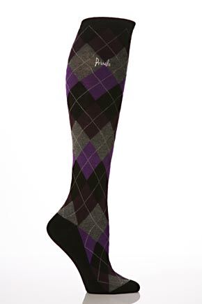 Ladies 2 Pair Pringle Katrina Argyle Knee High Socks In 3 Colours