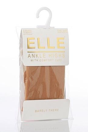 Ladies 2 Pair Elle 15 Denier Ankle Highs With Comfort Cuff In 9 Colours Honey