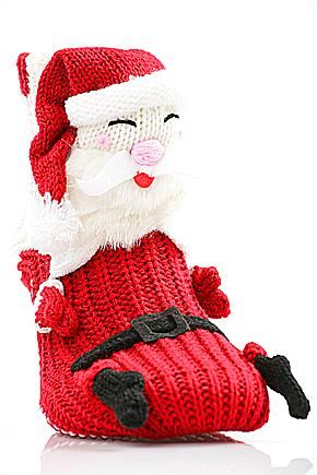 Mens 1 Pair SockShop Hand Knit Santa Slipper Sock