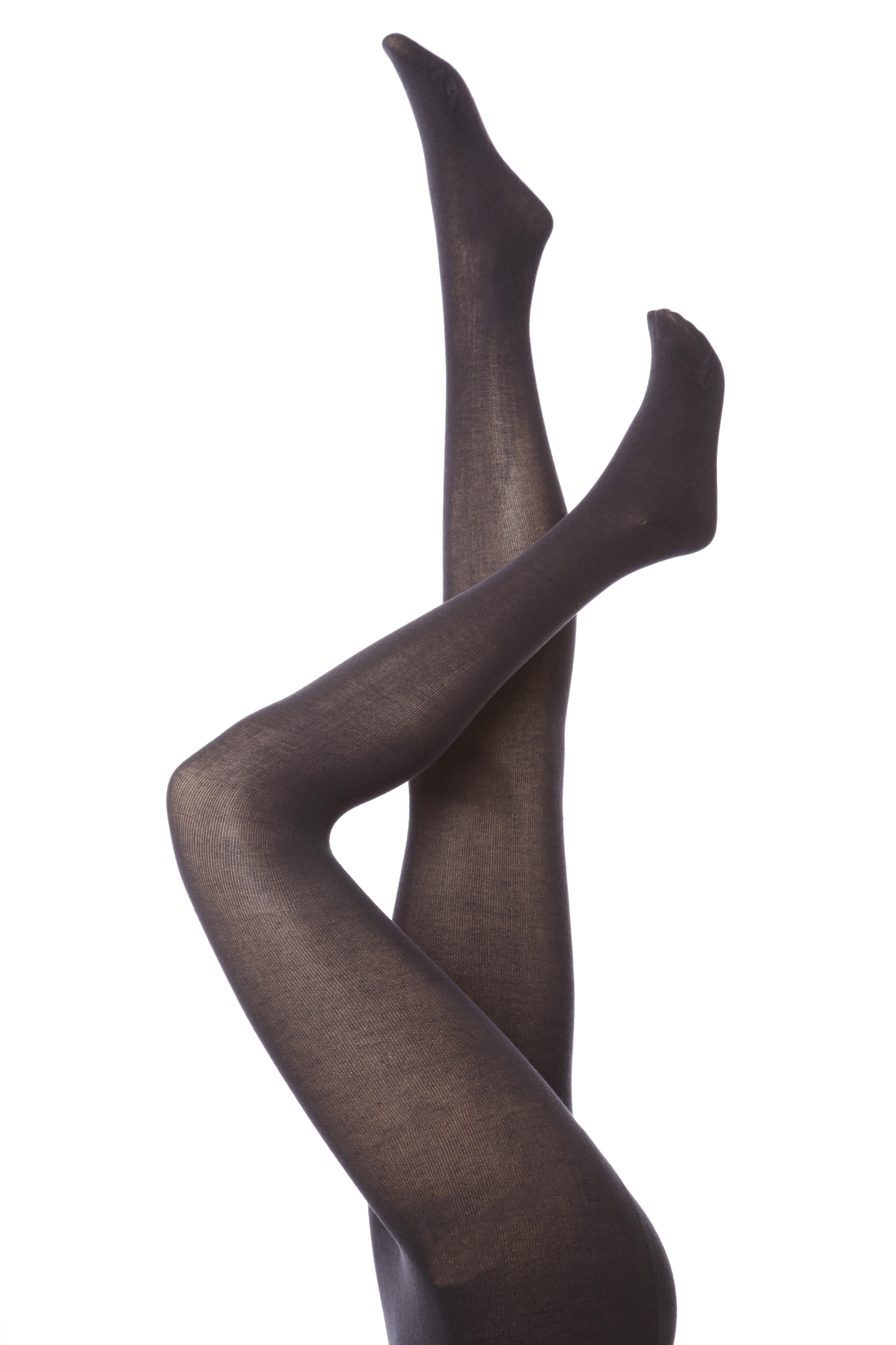 Ladies 1 Pair Elle Plain Bamboo Tights In 3 Colours Grey SM