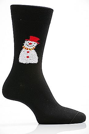 Mens 1 Pair SockShop Boucle Snowman Design Sock