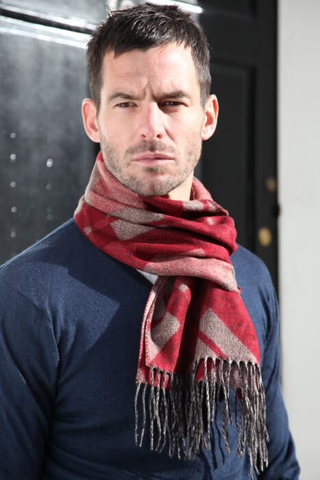 Mens Fraas Cashmink Argyle Scarf In 4 Colours Blue