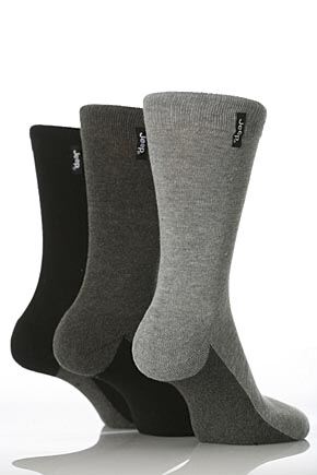 Mens 3 Pair Jeep Cushioned Sole Socks Black  Grey