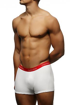 Mens 1 Pair Calvin Klein White Pro Stretch Trunk Cotton Boxer Shorts White