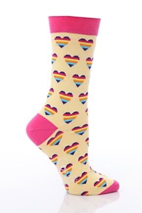 Ladies 1 Pair Corgi Hearts Patterned Fine Cotton Socks In 3 Colours Ortensia