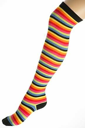Girls 1 Pair SockShop Rainbow Stripes Over The Knee Sock