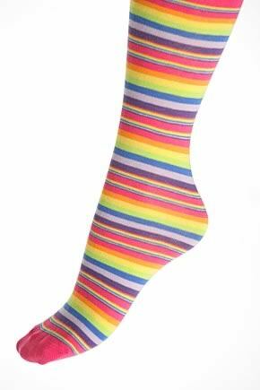 Girls 1 Pair SockShop Rainbow Stripe Cotton Rich Tight