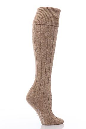Ladies 1 Pair Scott Nichol Shetland Wool Rib Shooting Socks In 9 Colours Elegance