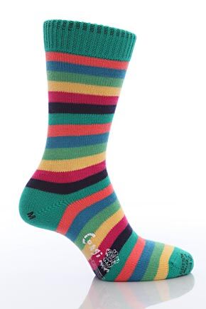 Mens 1 Pair Corgi 100% Cotton Fine Stripe Socks In 3 Colours Navy 10-12