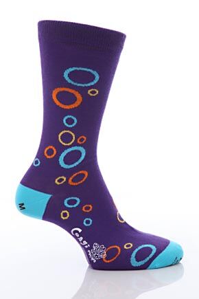 Mens 1 Pair Corgi Hoop Fine Cotton Socks In 4 Colours Rosso 10-12
