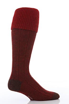 Mens 1 Pair Scott Nichol Shetland Wool Feeder Stripe Shooting Socks In 6 Colours