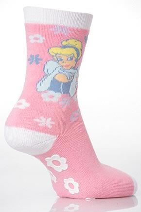 Girls 1 Pair Totes Disney Princess Slipper Sox Cinderella Blue