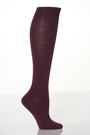 Ladies 1 Pair Levante Lambswool Knee High Socks In 4 Colours Purple