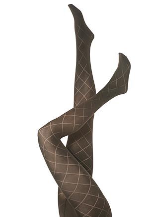 Ladies 1 Pair Elle Tight 40 Denier Diamond Patterned Opaque Cocoa