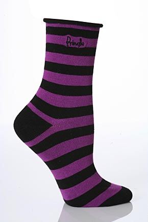 Ladies 2 Pair Pringle Holly Block Stripe