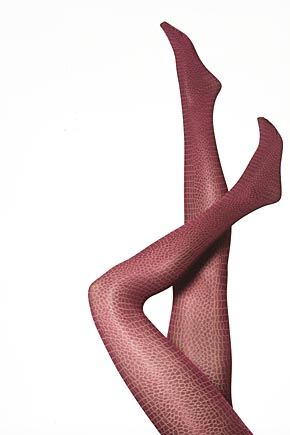 Ladies 1 Pair Jonathan Aston Croc Knit Tights 50% OFF Jewel Pink Medium-Large