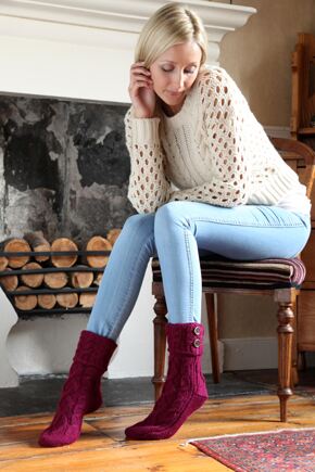 Ladies 1 Pair Elle Tot Bootie With Buttons In 3 Colours Black