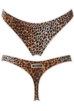 Ladies 1 Pair D&G Underwear Clean Cut Animal Print Thong 50% OFF Leopard Large