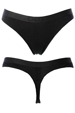 Ladies 2 Pair D&G Underwear 24 Fit Thongs 50% OFF White Large