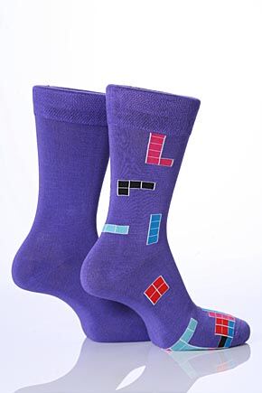 Mens 2 Pair SockShop Patterned Bamboo Socks 50% OFF