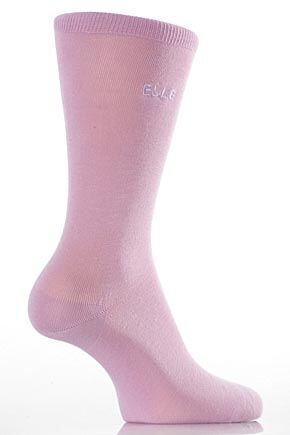 Ladies 1 Pair Elle Fine Pima Cotton Plain Trouser Sock In 8 Colours Candy Peach