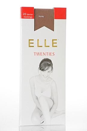 Ladies 1 Pair Elle Stockings 20 Denier 100percent Nylon In 6 Colours Barely Black