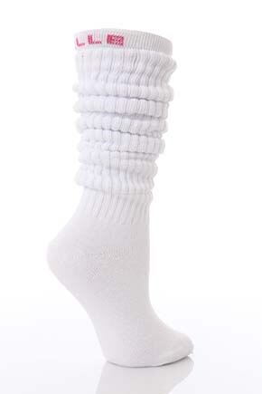 Ladies 1 Pair Elle Cotton Slouch Socks In 6 Colours White - Pink